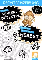 Vorschau - Arbeitsblätter - Rechtschreibung Herbst Klasse 2–4 | Fehler-Detektiv Wörter aus dem Herbst - Deckblatt