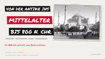 Vorschau - Unterrichtsreihen - Von der Antike ins Mittelalter – Foliensatz Geschichte Klasse 6 (PPTX + PDF, 110 Folien) | Geschichtsträchtig - Deckblatt