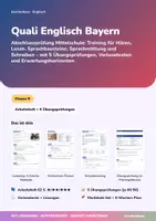 Vorschau - Unterrichtsreihen - Quali Englisch Bayern | Arbeitsheft + 5 Übungsprüfungen | Hören, Lesen, Sprachbausteine, Schreiben | Englisch Klasse 9 | mit Lösungen - Deckblatt