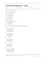 Vorschau - Quiz - Present Progressive – Quiz mit Lösungen - Seite 1