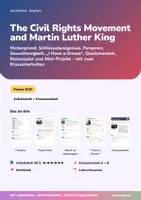 Vorschau - Unterrichtsreihen - The Civil Rights Movement and Martin Luther King | Arbeitsheft + 2 Klassenarbeiten | Rosa Parks, I Have a Dream, Quellenarbeit | Englisch Klasse 9/10 | mit Lösungen - Deckblatt