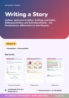 Vorschau - Unterrichtsreihen - Writing a Story | Arbeitsheft + 2 Klassenarbeiten | Aufbau, Spannung, Bildergeschichte, Musterstorys | Englisch Klasse 6–8 | mit Lösungen - Seite 1