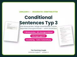 Vorschau - Arbeitsblätter - Conditional Sentences Typ 3 – Übungen - Deckblatt