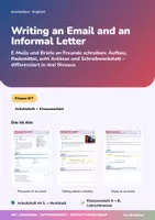 Vorschau - Unterrichtsreihen - Writing an Email and an Informal Letter | Arbeitsheft + 2 Klassenarbeiten | E-Mail, Brief, Redemittel, Schreibwerkstatt | Englisch Klasse 6/7 | mit Lösungen - Seite 1