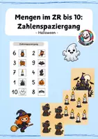 Vorschau - Arbeitsblätter - Zahlenspaziergang - Mengen zählen I ZR 10 Halloween - Deckblatt