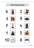 Vorschau - Arbeitsblätter - Zahlenspaziergang - Mengen zählen I ZR 10 Halloween - Seite 3