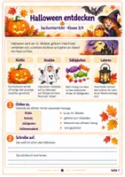 Vorschau - Unterrichtsreihen - Halloween – Herkunft, Bräuche, Kürbis & „Süßes oder Saures“ | Sachunterricht Klasse 3/4 - Deckblatt