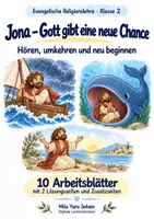 Vorschau - Arbeitsblätter - Jona – Gott gibt eine neue Chance | Religion Klasse 2 Arbeitsblätter | Evangelische Religionslehre | 10 Arbeitsblätter als PDF - Deckblatt
