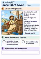 Vorschau - Arbeitsblätter - Jona – Gott gibt eine neue Chance | Religion Klasse 2 Arbeitsblätter | Evangelische Religionslehre | 10 Arbeitsblätter als PDF - Seite 2