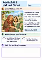 Vorschau - Arbeitsblätter - Rut – Treue und neuer Anfang | Religion Klasse 2 Arbeitsblätter | Evangelische Religionslehre | 10 Arbeitsblätter als PDF - Seite 1