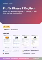 Vorschau - Unterrichtsreihen - Fit für Klasse 7 Englisch | Arbeitsheft + Mini-Tests + 2 Abschlusstests | Ferienheft, Wiederholung | Englisch Klasse 6/7 | mit Lösungen - Deckblatt