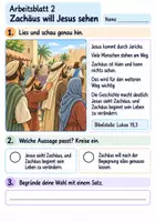 Vorschau - Arbeitsblätter - Zachäus begegnet Jesus | Religion Klasse 2 Arbeitsblätter | Evangelische Religionslehre | 10 Arbeitsblätter als PDF - Seite 2