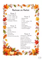 Vorschau - Arbeitsblätter - Rechnen im Herbst Klasse 1-4 - Deckblatt