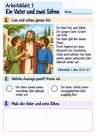 Vorschau - Arbeitsblätter - Der verlorene Sohn | Religion Klasse 2 Arbeitsblätter | Evangelische Religionslehre | 10 Arbeitsblätter als PDF - Seite 1
