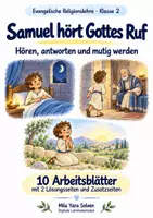 Vorschau - Arbeitsblätter - Samuel hört Gottes Ruf | Religion Klasse 2 Arbeitsblätter | Evangelische Religionslehre | 10 Arbeitsblätter als PDF - Deckblatt