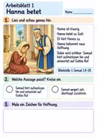 Vorschau - Arbeitsblätter - Samuel hört Gottes Ruf | Religion Klasse 2 Arbeitsblätter | Evangelische Religionslehre | 10 Arbeitsblätter als PDF - Seite 1