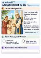 Vorschau - Arbeitsblätter - Samuel hört Gottes Ruf | Religion Klasse 2 Arbeitsblätter | Evangelische Religionslehre | 10 Arbeitsblätter als PDF - Seite 2