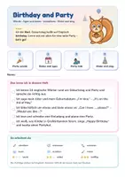 Vorschau - Arbeitsblätter - Birthday and Party | Arbeitsheft, Bildkarten, Spiele + Lernzielkontrolle | Geburtstag, Datum, Einladung, Party | Englisch Klasse 3/4 | mit Lösungen - Seite 1