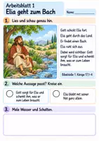 Vorschau - Arbeitsblätter - Elia – Gott sorgt für ihn | Religion Klasse 2 Arbeitsblätter | Evangelische Religionslehre | 10 Arbeitsblätter als PDF - Seite 1