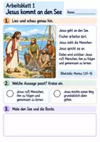 Vorschau - Arbeitsblätter - Jesus ruft seine Freunde | Religion Klasse 2 Arbeitsblätter | Evangelische Religionslehre | 10 Arbeitsblätter als PDF - Seite 1