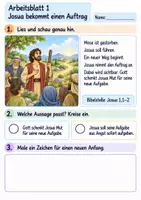 Vorschau - Arbeitsblätter - Josua – Gott schenkt Mut | Religion Klasse 2 Arbeitsblätter | Evangelische Religionslehre | 10 Arbeitsblätter als PDF - Seite 1