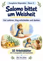 Vorschau - Arbeitsblätter - Salomo bittet um Weisheit | Religion Klasse 2 Arbeitsblätter | Evangelische Religionslehre | 10 Arbeitsblätter als PDF - Deckblatt