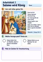 Vorschau - Arbeitsblätter - Salomo bittet um Weisheit | Religion Klasse 2 Arbeitsblätter | Evangelische Religionslehre | 10 Arbeitsblätter als PDF - Seite 1