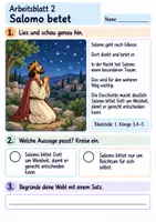 Vorschau - Arbeitsblätter - Salomo bittet um Weisheit | Religion Klasse 2 Arbeitsblätter | Evangelische Religionslehre | 10 Arbeitsblätter als PDF - Seite 2