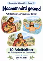 Vorschau - Arbeitsblätter - Naaman wird gesund | Religion Klasse 2 Arbeitsblätter | Evangelische Religionslehre | 10 Arbeitsblätter als PDF - Deckblatt