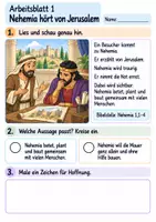 Vorschau - Arbeitsblätter - Nehemia baut gemeinsam | Religion Klasse 2 Arbeitsblätter | Evangelische Religionslehre | 10 Arbeitsblätter als PDF - Seite 1