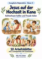 Vorschau - Arbeitsblätter - Jesus auf der Hochzeit in Kana | Religion Klasse 2 Arbeitsblätter | Evangelische Religionslehre | 10 Arbeitsblätter als PDF - Deckblatt