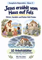 Vorschau - Arbeitsblätter - Jesus erzählt vom Haus auf Fels | Religion Klasse 2 Arbeitsblätter | Evangelische Religionslehre | 10 Arbeitsblätter als PDF - Deckblatt