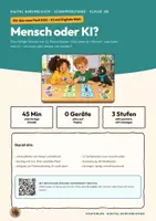 Vorschau - Arbeitsblätter - Was ist KI Informatik Klasse 5 6 | Schnupperstunde 6 Seiten mit Lösungen | Mensch oder KI? Sortierkarten | KiDi – Digital durchblicken - Seite 1