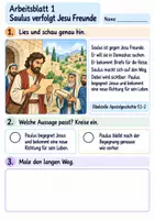 Vorschau - Arbeitsblätter - Paulus begegnet Jesus | Religion Klasse 2 Arbeitsblätter | Evangelische Religionslehre | 10 Arbeitsblätter als PDF - Seite 1