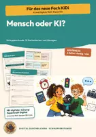 Vorschau - Arbeitsblätter - Was ist KI Informatik Klasse 5 6 | Schnupperstunde 6 Seiten mit Lösungen | Mensch oder KI? Sortierkarten | KiDi – Digital durchblicken - Deckblatt