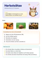 Vorschau - Arbeitsblätter - Herbstsätze schreiben | Lernwerkstatt + Lernzielkontrolle | Wortspeicher Herbst, Mit allen Sinnen, Purzelsätze | Deutsch Klasse 2/3 | mit Lösungen - Seite 1