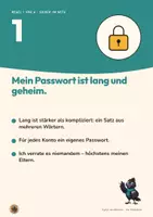 Vorschau - Poster - Sicher im Internet Regeln Plakat Klasse 5 6 | Plakat-Set 8 Seiten | Passwort, Datenschutz, Cybermobbing | KiDi – Digital durchblicken - Seite 2