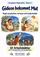 Vorschau - Arbeitsblätter - Gideon bekommt Mut | Religion Klasse 2 Arbeitsblätter | Evangelische Religionslehre | 10 Arbeitsblätter als PDF - Deckblatt