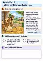 Vorschau - Arbeitsblätter - Gideon bekommt Mut | Religion Klasse 2 Arbeitsblätter | Evangelische Religionslehre | 10 Arbeitsblätter als PDF - Seite 1