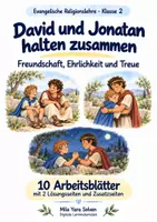 Vorschau - Arbeitsblätter - David und Jonatan halten zusammen | Religion Klasse 2 Arbeitsblätter | Evangelische Religionslehre | 10 Arbeitsblätter als PDF - Deckblatt