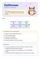 Vorschau - Stationenlernen - Zeitformen | Lernwerkstatt + Lernzielkontrolle | Verben-Tabelle, Präsens, Präteritum | Deutsch Klasse 3/4 | mit Lösungen - Seite 3