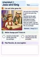 Vorschau - Arbeitsblätter - Josia entdeckt Gottes Wort | Religion Klasse 2 Arbeitsblätter | Evangelische Religionslehre | 10 Arbeitsblätter als PDF - Seite 1