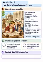 Vorschau - Arbeitsblätter - Josia entdeckt Gottes Wort | Religion Klasse 2 Arbeitsblätter | Evangelische Religionslehre | 10 Arbeitsblätter als PDF - Seite 2