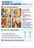 Vorschau - Arbeitsblätter - Josia entdeckt Gottes Wort | Religion Klasse 2 Arbeitsblätter | Evangelische Religionslehre | 10 Arbeitsblätter als PDF - Seite 3