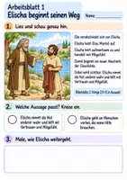 Vorschau - Arbeitsblätter - Elischa hilft Menschen | Religion Klasse 2 Arbeitsblätter | Evangelische Religionslehre | 10 Arbeitsblätter als PDF - Seite 1