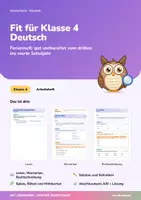 Vorschau - Arbeitsblätter - Fit für Klasse 4 Deutsch | Ferienheft mit 2 Abschlusstests | Lesen, Wortarten, Rechtschreibung | Deutsch Klasse 3/4 | mit Lösungen - Deckblatt
