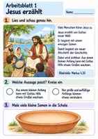 Vorschau - Arbeitsblätter - Jesus erzählt vom Senfkorn | Religion Klasse 2 Arbeitsblätter | Evangelische Religionslehre | 10 Arbeitsblätter als PDF - Seite 1