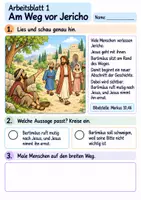 Vorschau - Arbeitsblätter - Bartimäus ruft nach Jesus | Religion Klasse 2 Arbeitsblätter | Evangelische Religionslehre | 10 Arbeitsblätter als PDF - Seite 1