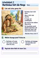 Vorschau - Arbeitsblätter - Bartimäus ruft nach Jesus | Religion Klasse 2 Arbeitsblätter | Evangelische Religionslehre | 10 Arbeitsblätter als PDF - Seite 2