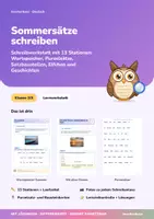 Vorschau - Arbeitsblätter - Schreibanlässe-Jahrespaket | Herbst, Winter, Frühling & Sommer | Purzelsätze, Elfchen und Satzkarten | Deutsch Klasse 2–3 | mit Lösungen - Seite 1